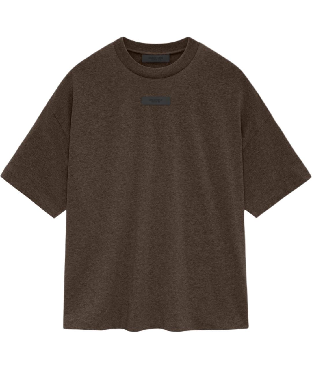 FEAR OF GOD ESSENTIALS Коричневая хлопковая футболка, фото 1