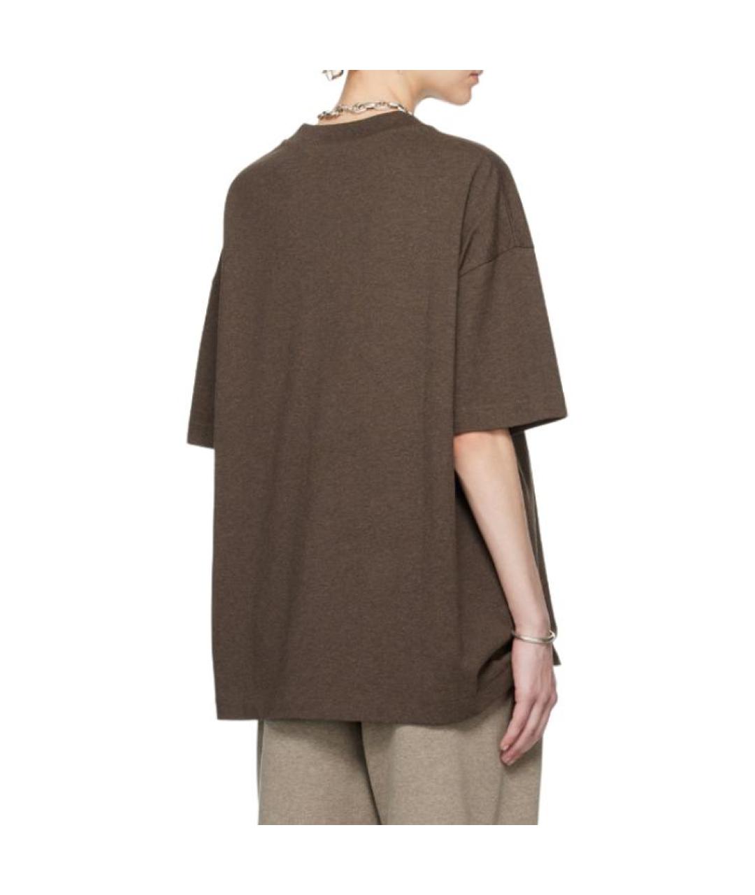 FEAR OF GOD ESSENTIALS Коричневая хлопковая футболка, фото 5