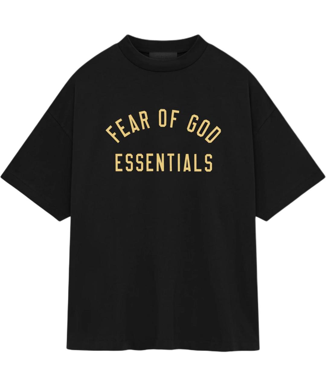 FEAR OF GOD ESSENTIALS Черная хлопковая футболка, фото 1