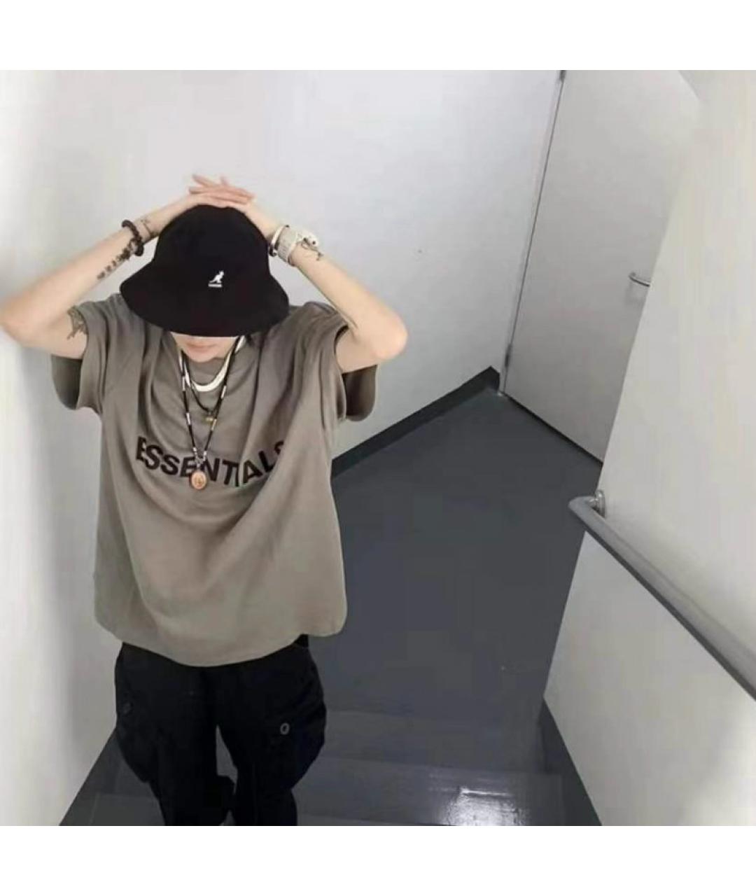 FEAR OF GOD ESSENTIALS Серая хлопковая футболка, фото 3