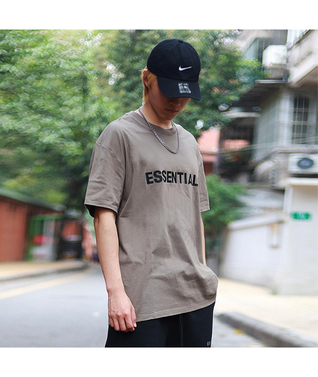 FEAR OF GOD ESSENTIALS Серая хлопковая футболка, фото 4