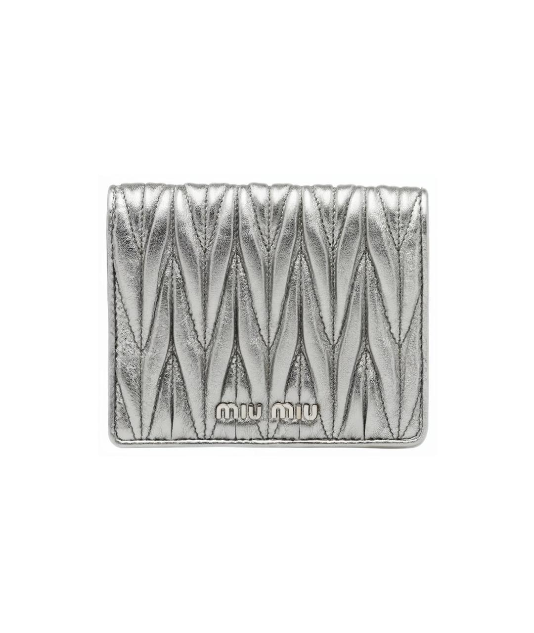MIU MIU Серый кожаный кошелек, фото 1