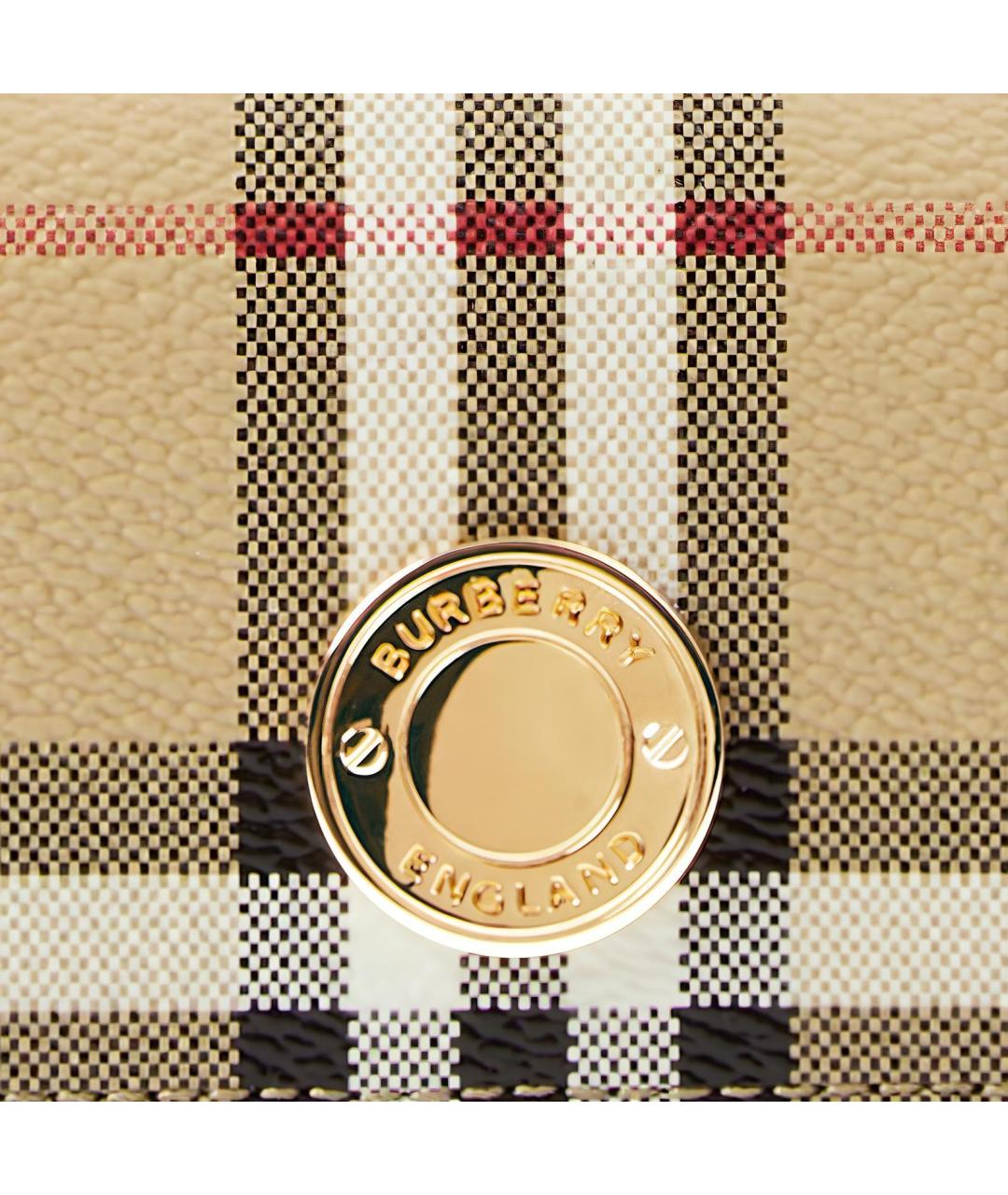 BURBERRY Бежевый кожаный кардхолдер, фото 5