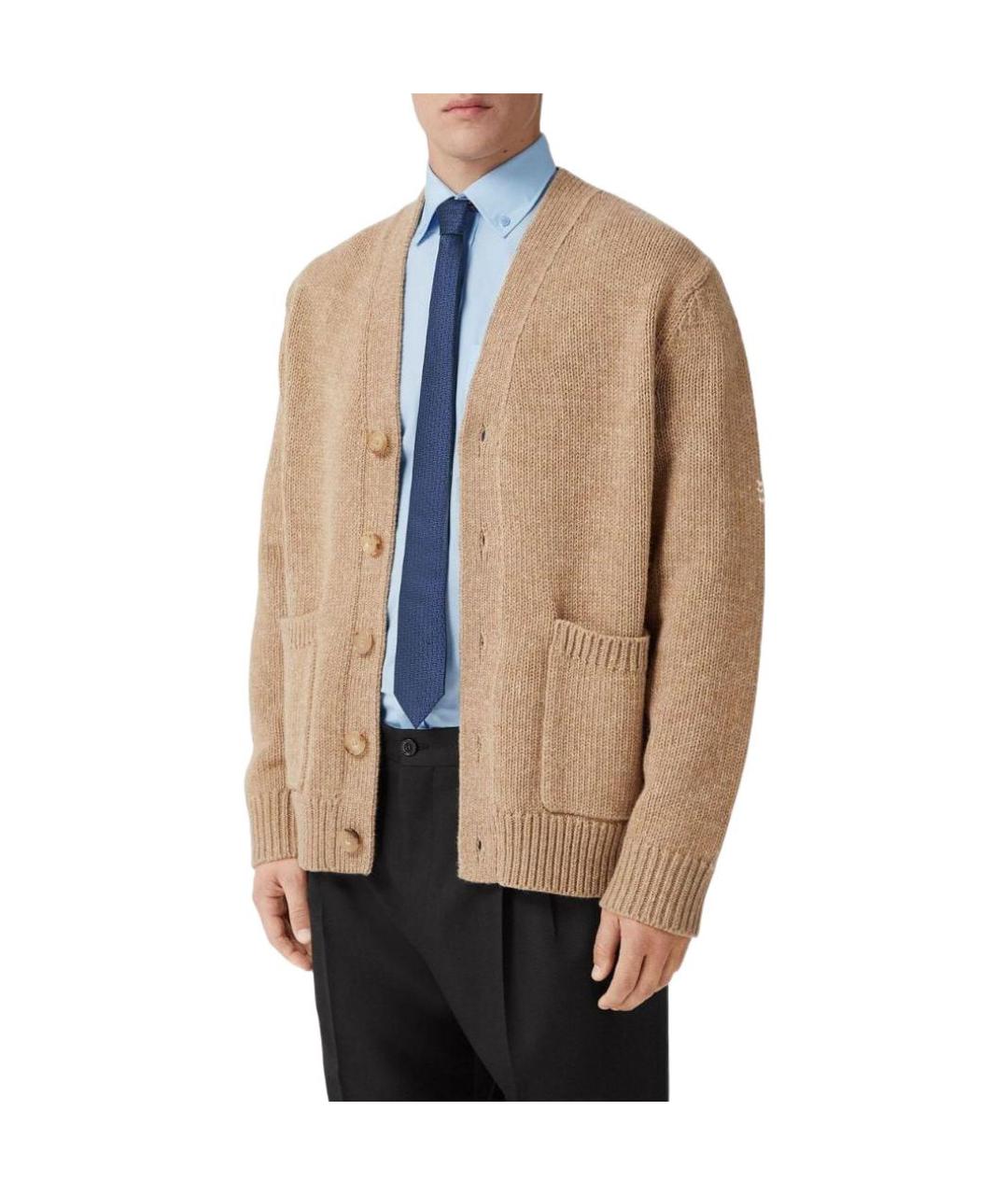 BURBERRY Бежевый кашемировый кардиган, фото 4