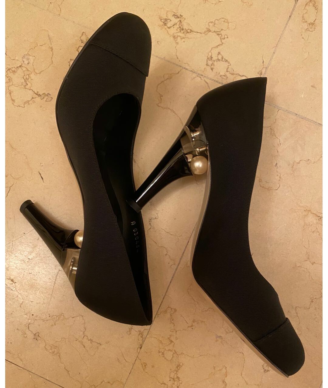 CHANEL PRE-OWNED Черные текстильные туфли, фото 4