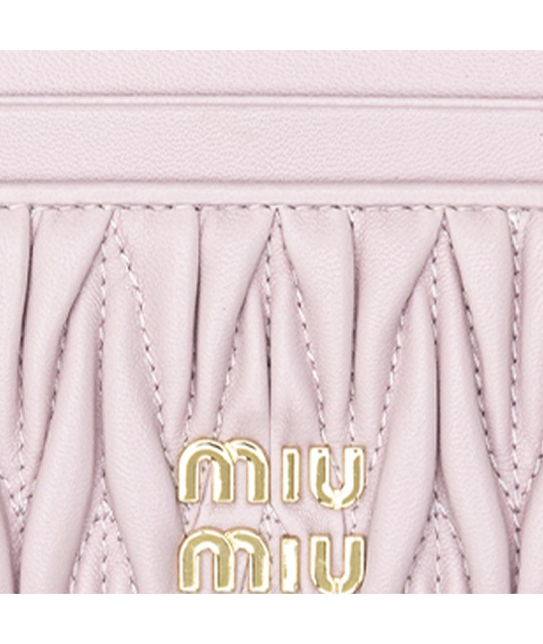 MIU MIU Розовый кожаный кардхолдер, фото 3