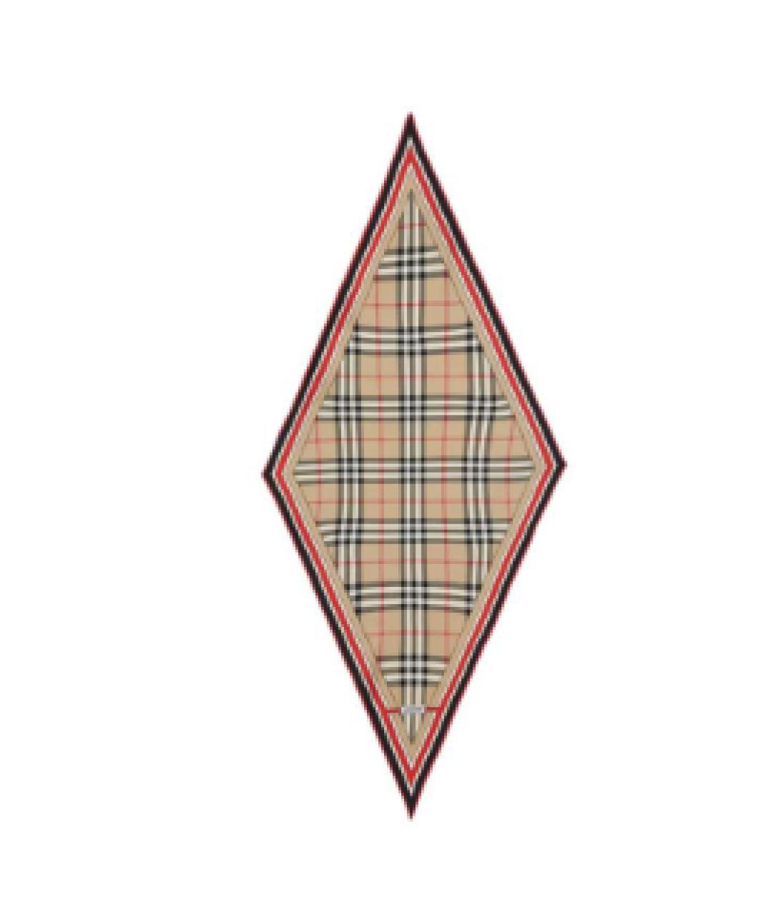 BURBERRY Бежевый шелковый шарф, фото 1