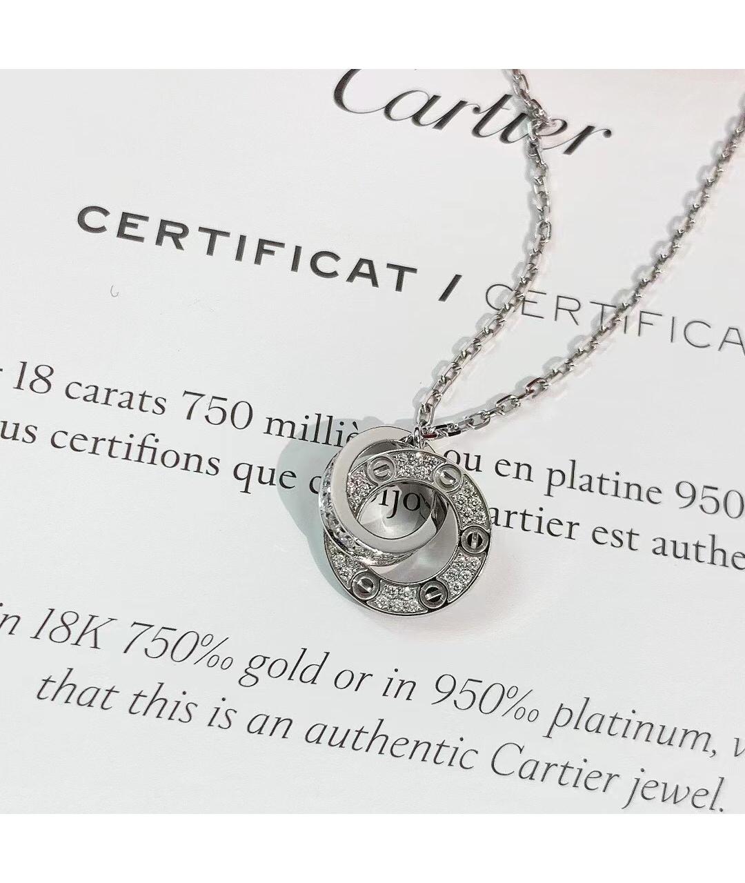 CARTIER Серебряное колье из белого золота, фото 7