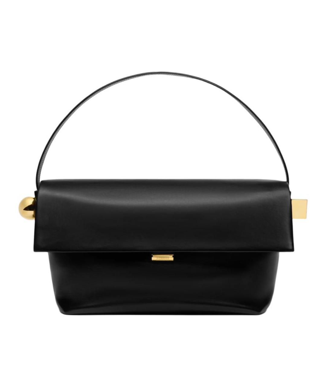 JACQUEMUS Черная кожаная сумка через плечо, фото 1