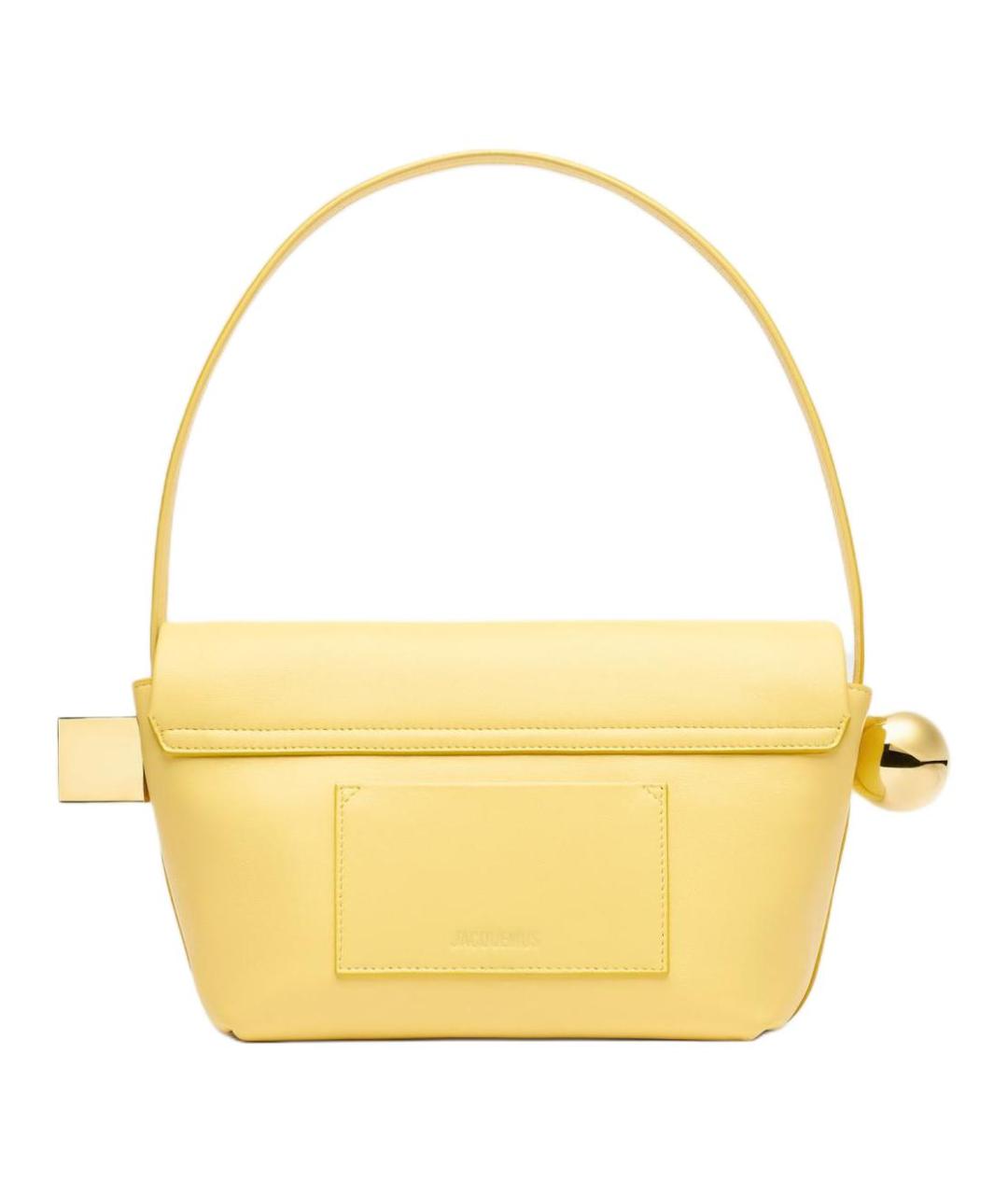 JACQUEMUS Желтая кожаная сумка через плечо, фото 4