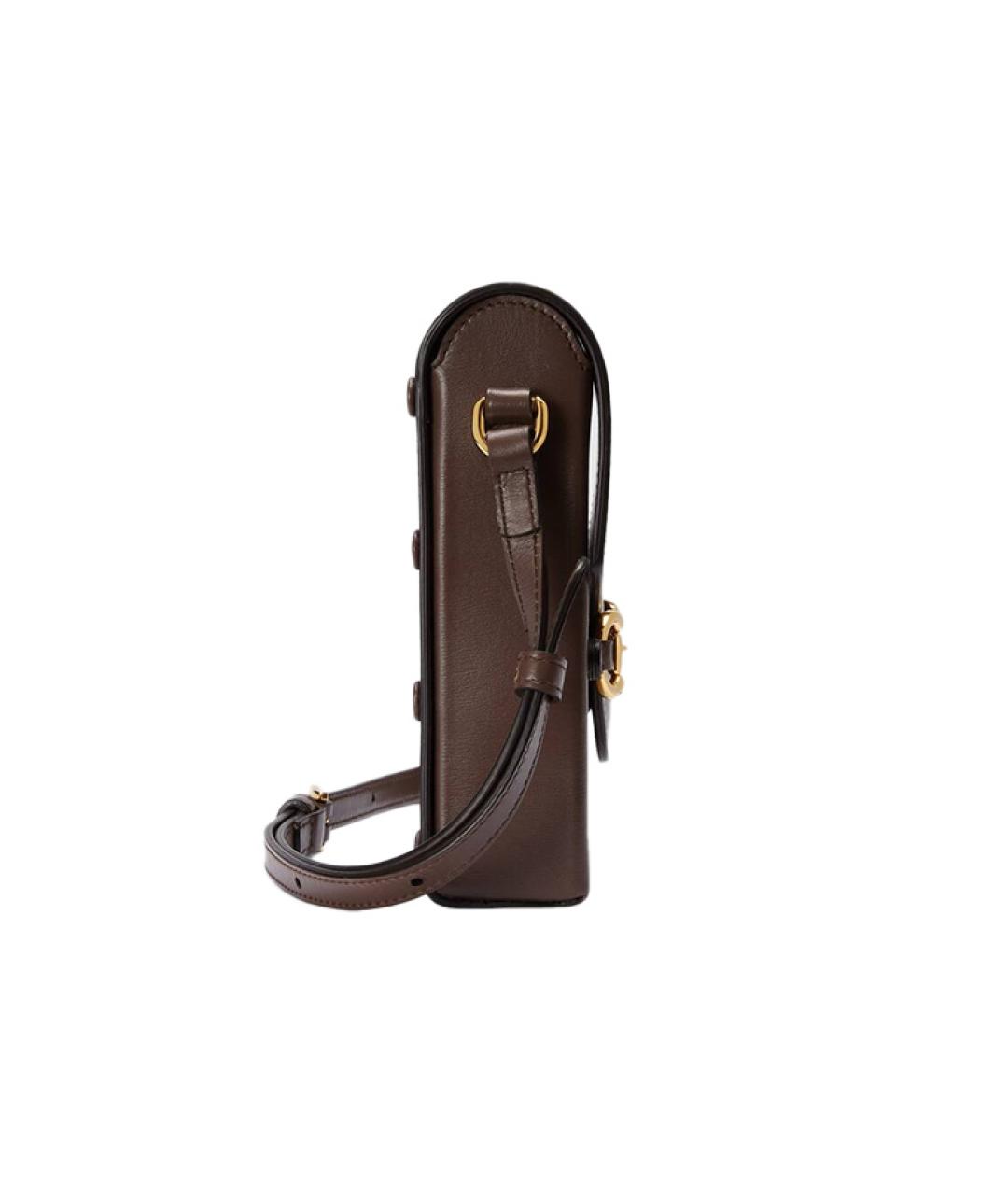 GUCCI Коричневая кожаная сумка через плечо, фото 3