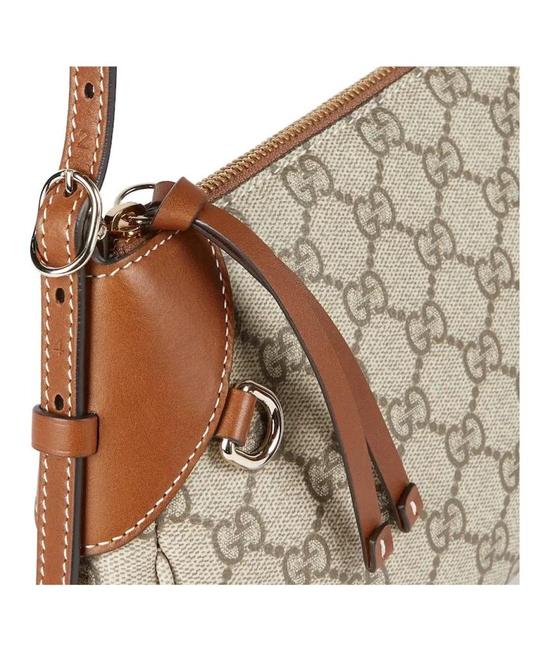 GUCCI Коричневая тканевая сумка через плечо, фото 7