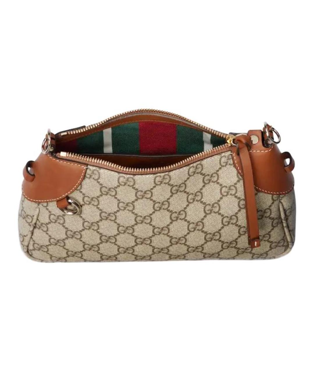 GUCCI Коричневая тканевая сумка через плечо, фото 5