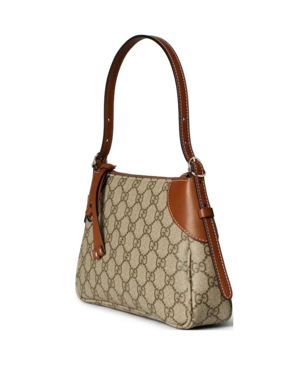 GUCCI Коричневая тканевая сумка через плечо, фото 2