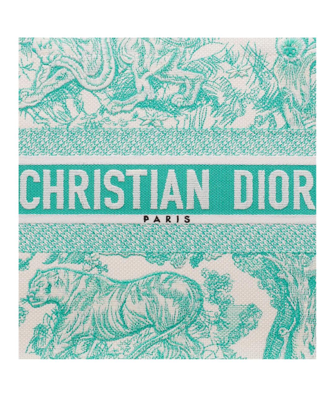 CHRISTIAN DIOR Бирюзовая тканевая сумка через плечо, фото 5