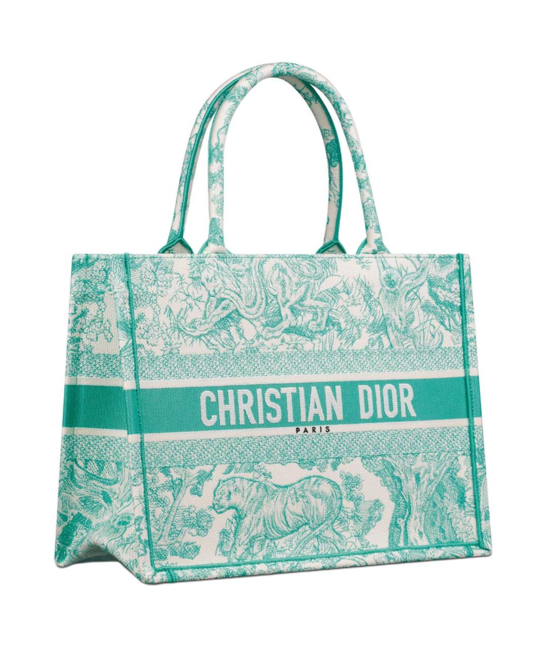 CHRISTIAN DIOR Бирюзовая тканевая сумка через плечо, фото 2