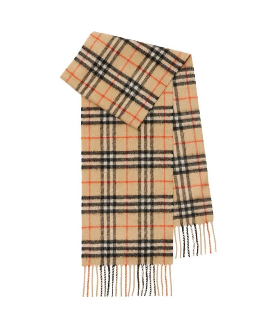 BURBERRY Бежевый кашемировый шарф, фото 3