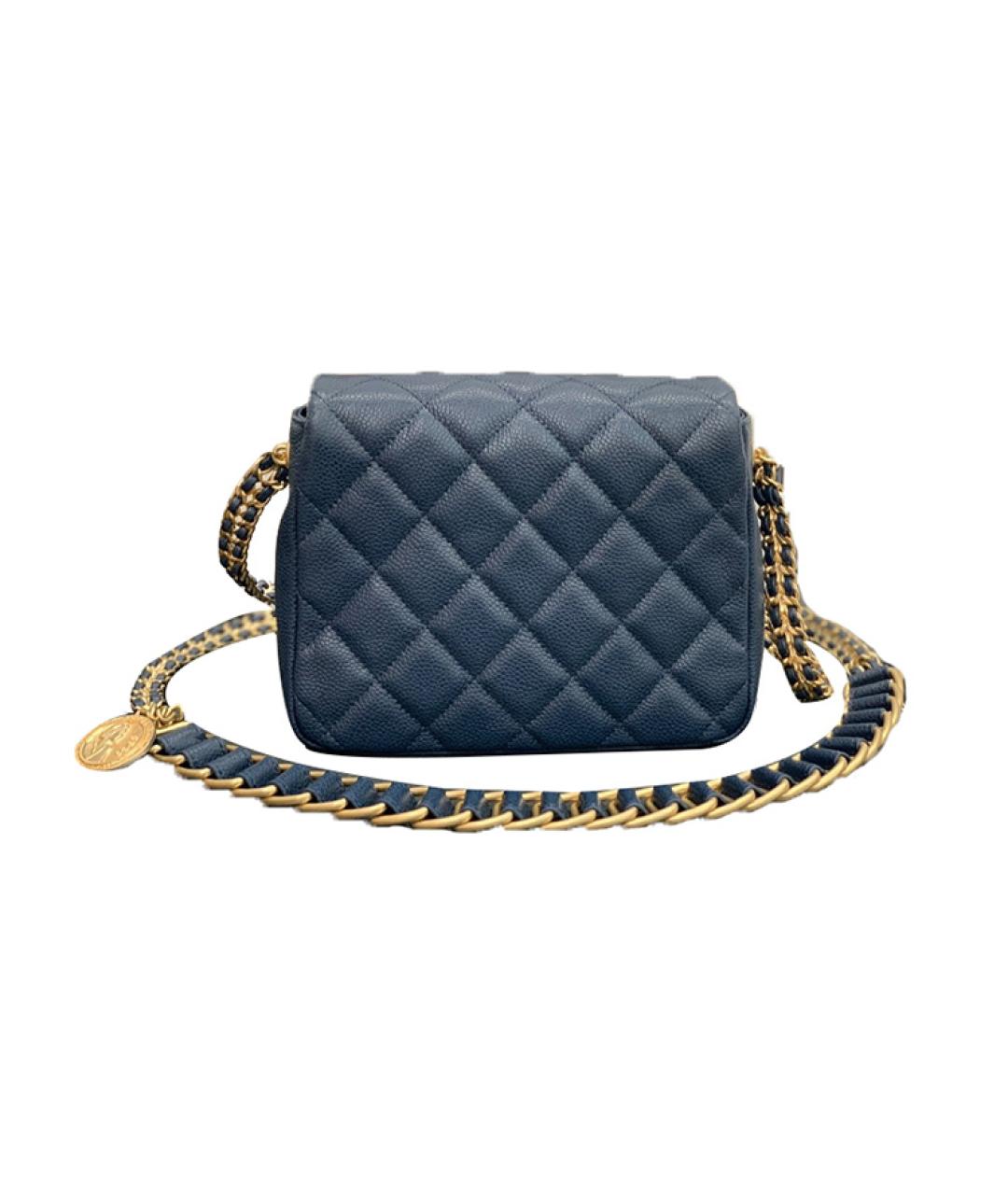 CHANEL Синяя кожаная сумка через плечо, фото 4