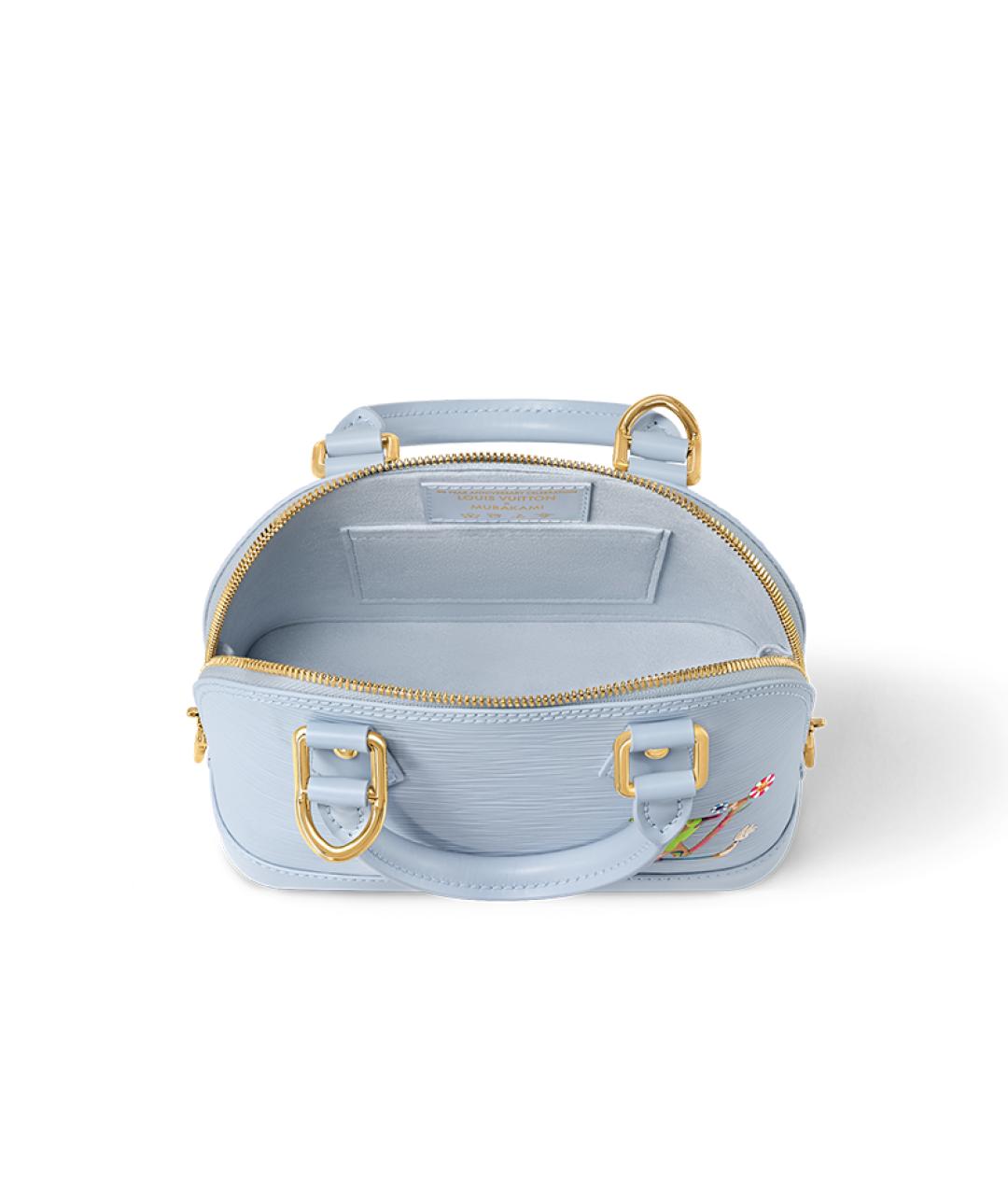 LOUIS VUITTON Голубая кожаная сумка через плечо, фото 4