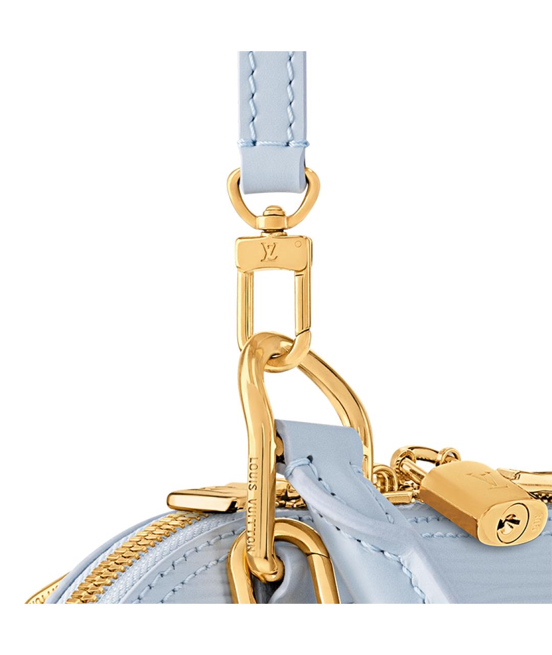 LOUIS VUITTON Голубая кожаная сумка через плечо, фото 5