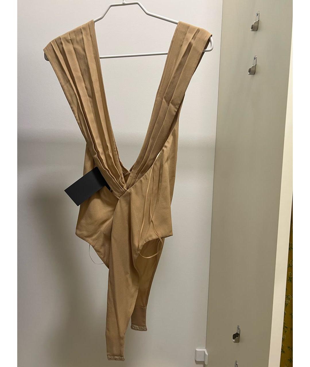 SAINT LAURENT Бежевая шелковая блузы, фото 3