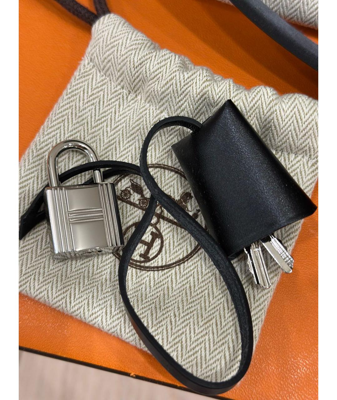 HERMES Хаки тканевая сумка с короткими ручками, фото 6