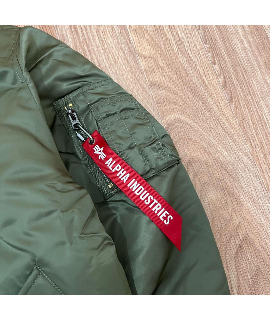 ALPHA INDUSTRIES Хаки полиэстеровая куртка, фото 4