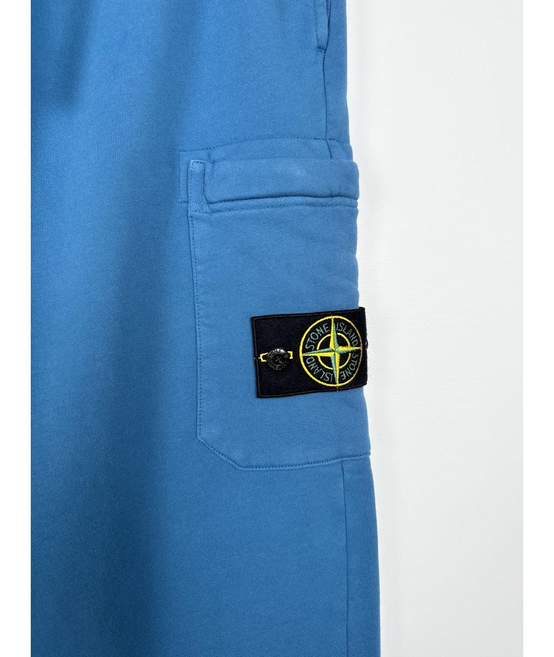 STONE ISLAND Голубые хлопковые повседневные брюки, фото 4