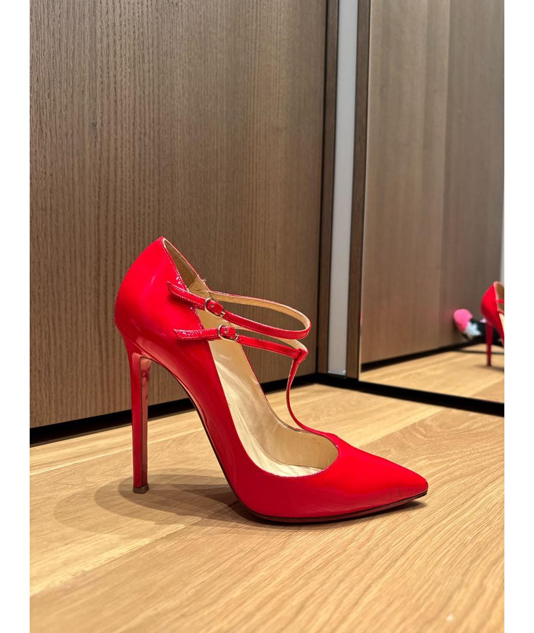 CHRISTIAN LOUBOUTIN Красные туфли из лакированной кожи, фото 5