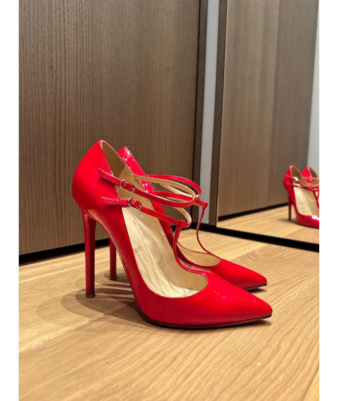 CHRISTIAN LOUBOUTIN Красные туфли из лакированной кожи, фото 3