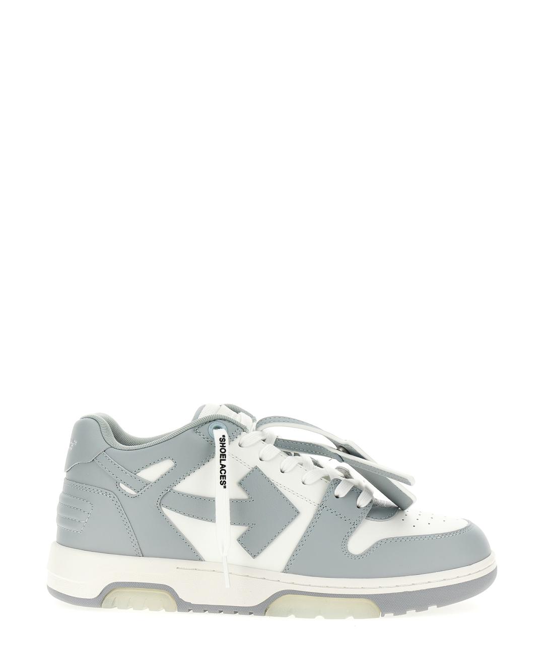 OFF-WHITE Серые кожаные низкие кроссовки / кеды, фото 1