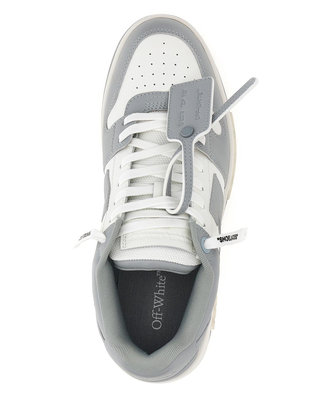 OFF-WHITE Серые кожаные низкие кроссовки / кеды, фото 4