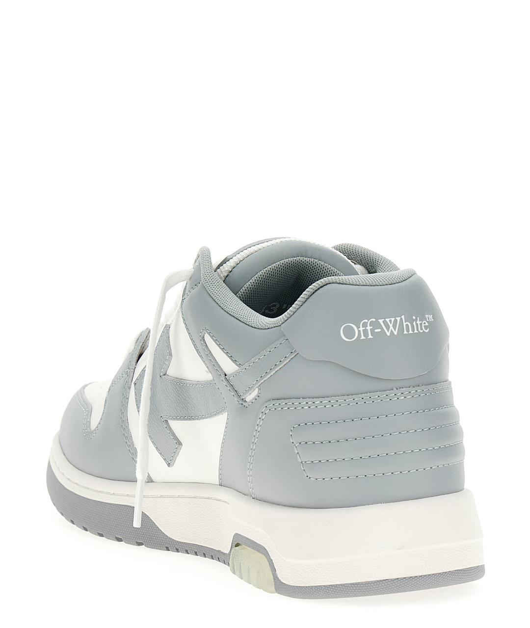 OFF-WHITE Серые кожаные низкие кроссовки / кеды, фото 3
