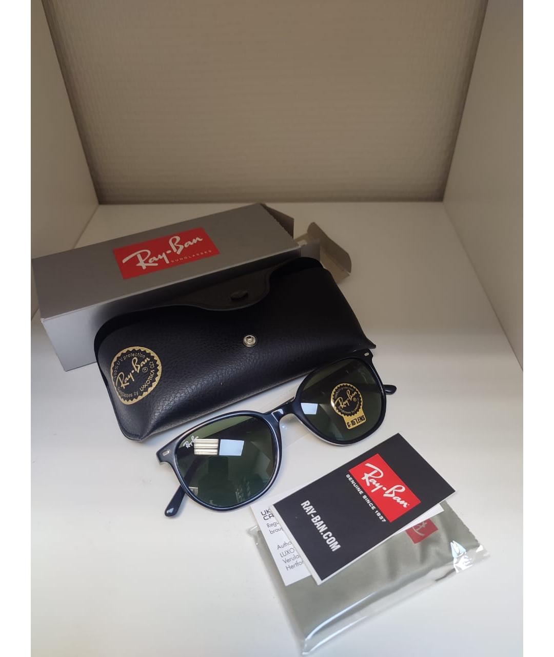 RAY BAN Черные пластиковые солнцезащитные очки, фото 4