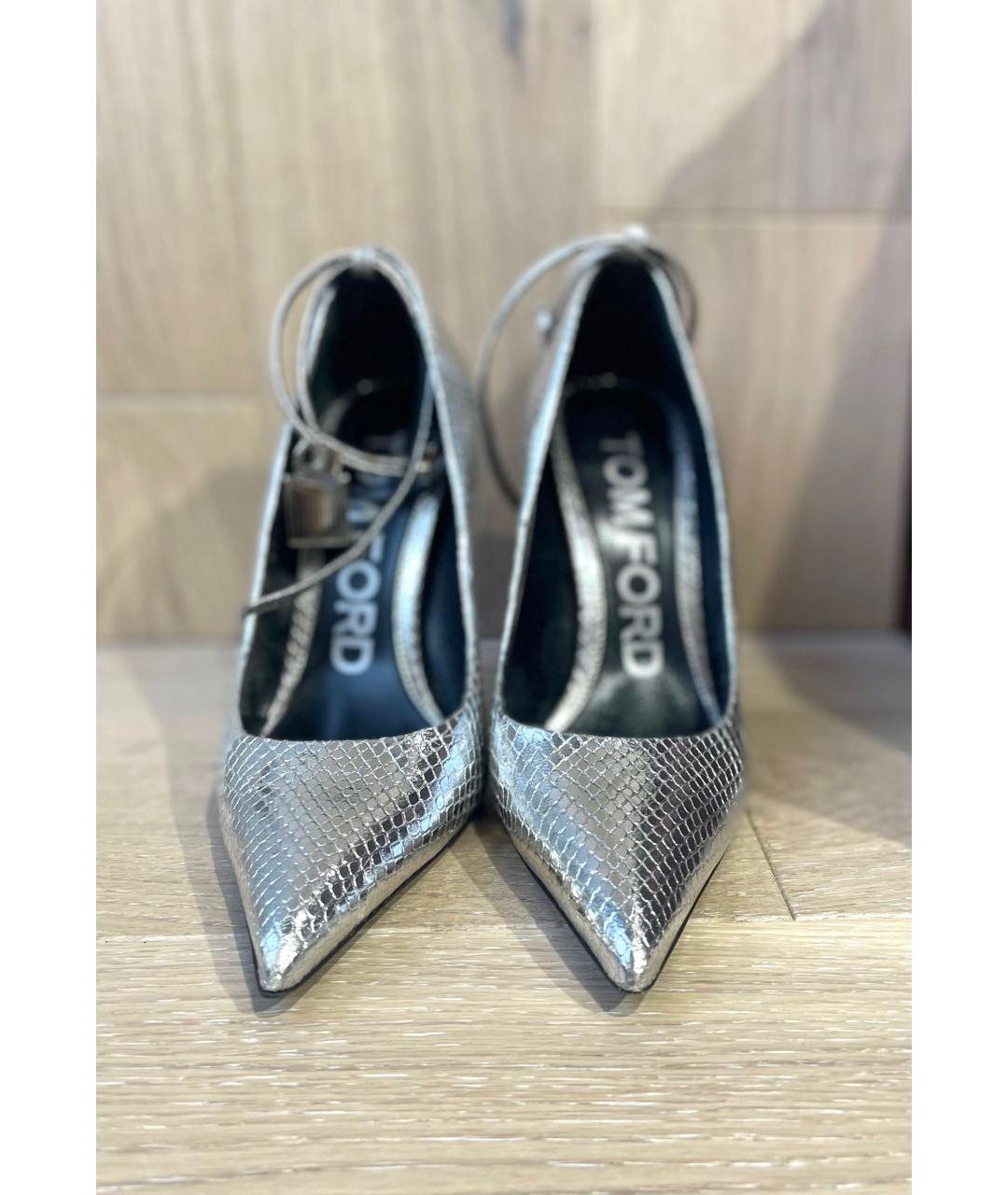TOM FORD Серебряные туфли из экзотической кожи, фото 3