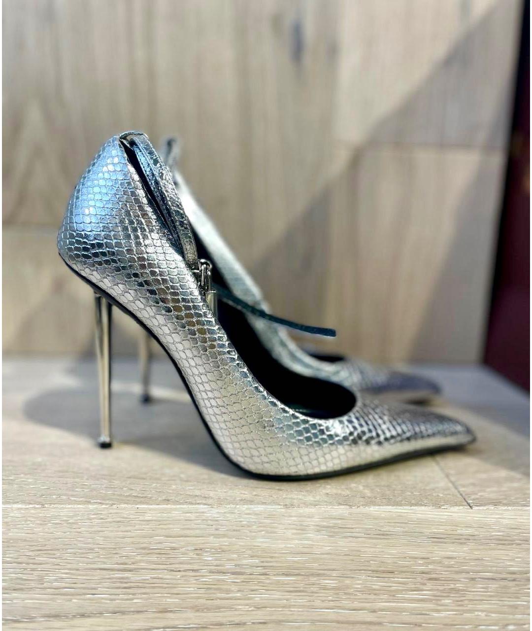 TOM FORD Серебряные туфли из экзотической кожи, фото 2