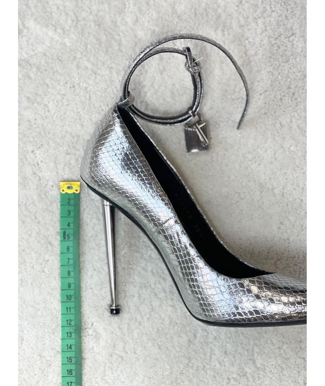 TOM FORD Серебряные туфли из экзотической кожи, фото 6