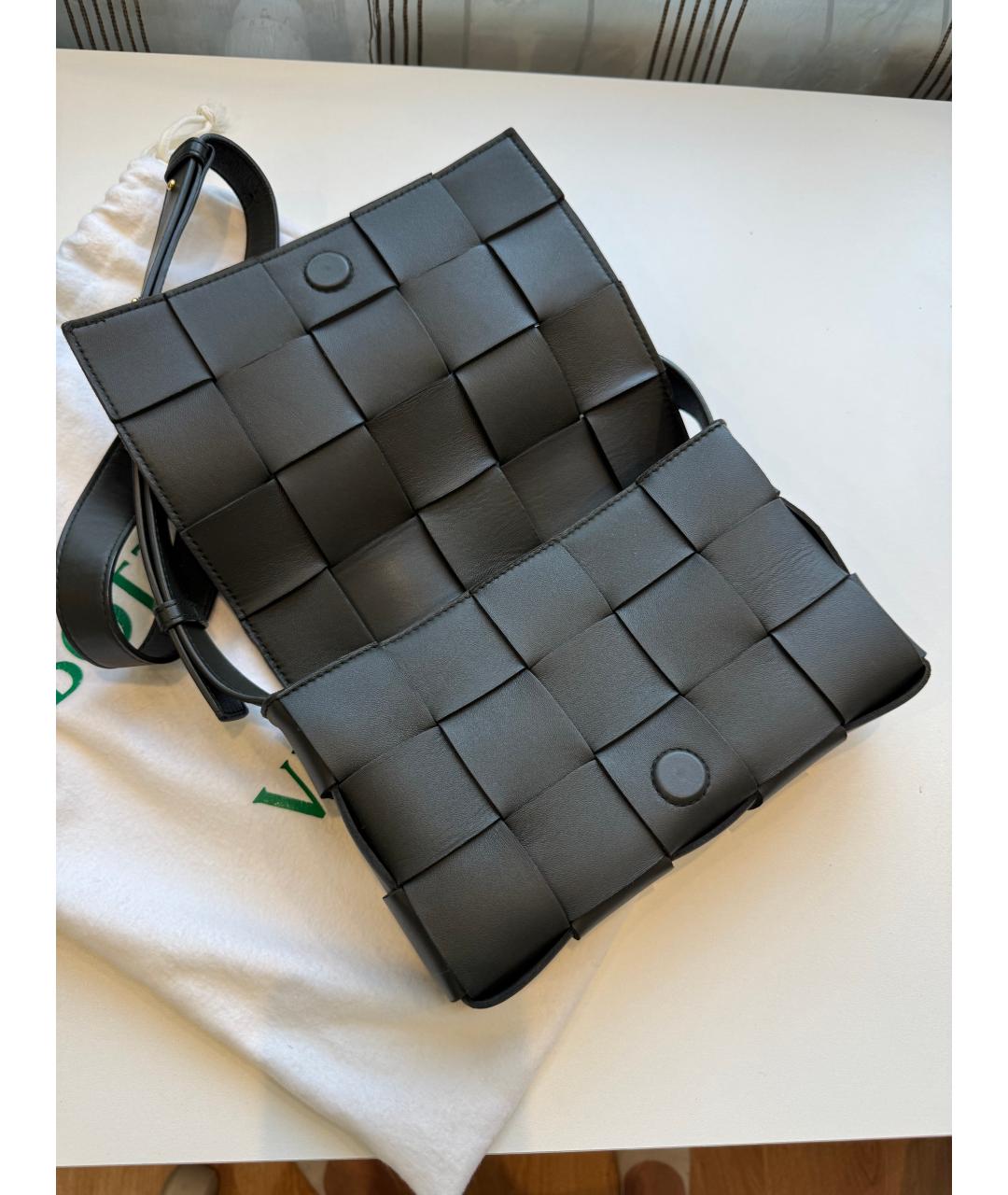 BOTTEGA VENETA Зеленая кожаная сумка через плечо, фото 2