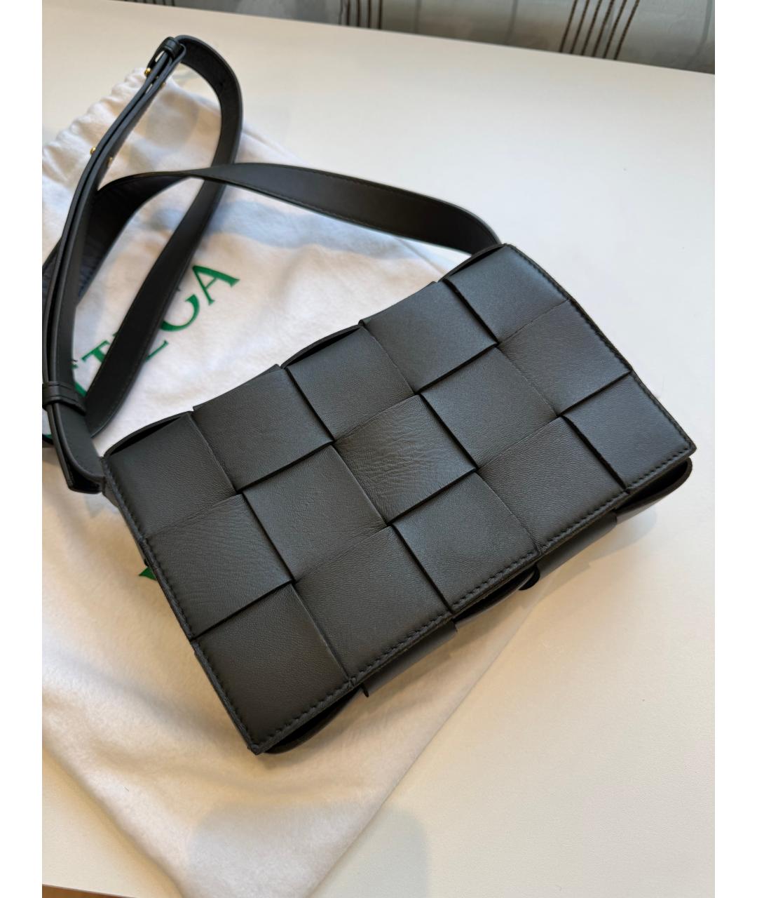 BOTTEGA VENETA Зеленая кожаная сумка через плечо, фото 3