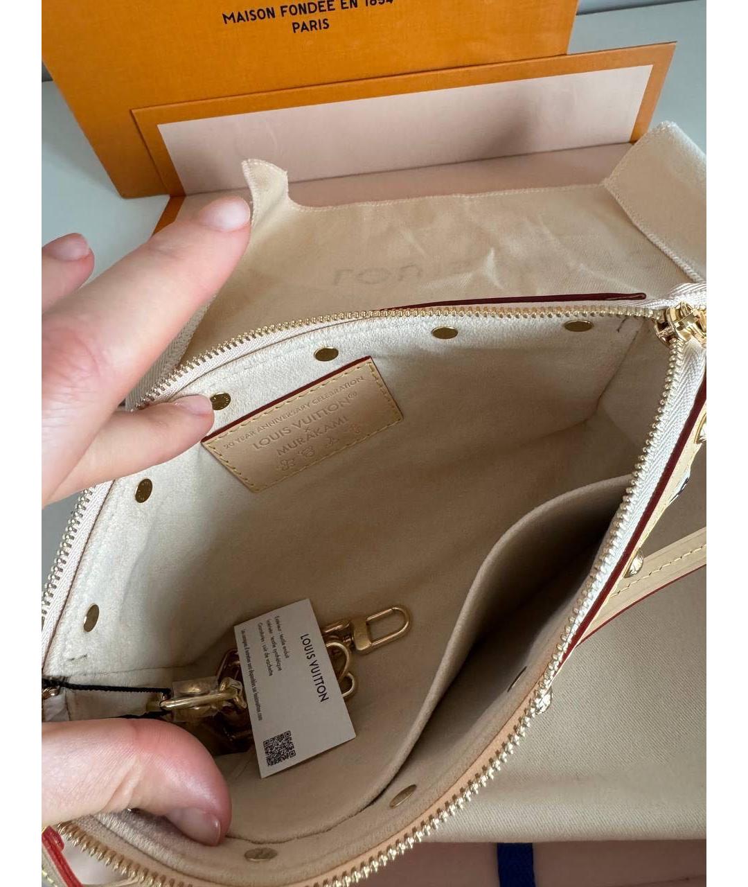 LOUIS VUITTON Белая сумка через плечо, фото 7