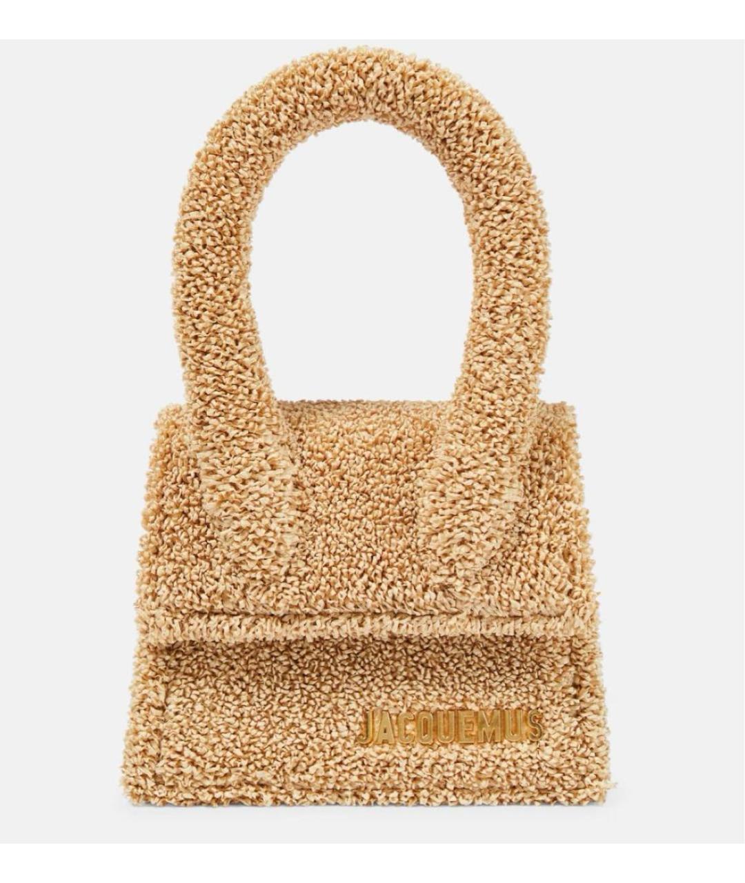 JACQUEMUS Бежевая пелетеная сумка с короткими ручками, фото 5