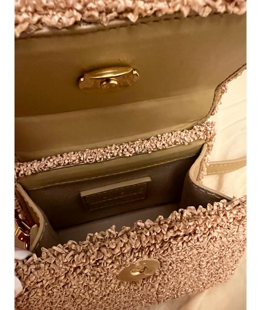 JACQUEMUS Бежевая пелетеная сумка с короткими ручками, фото 4