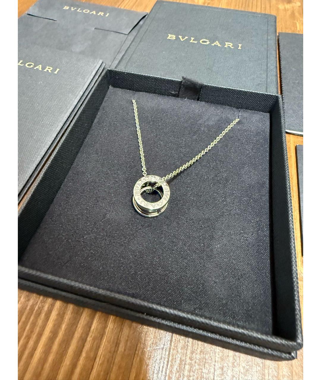 BVLGARI Черная серебряная подвеска, фото 4