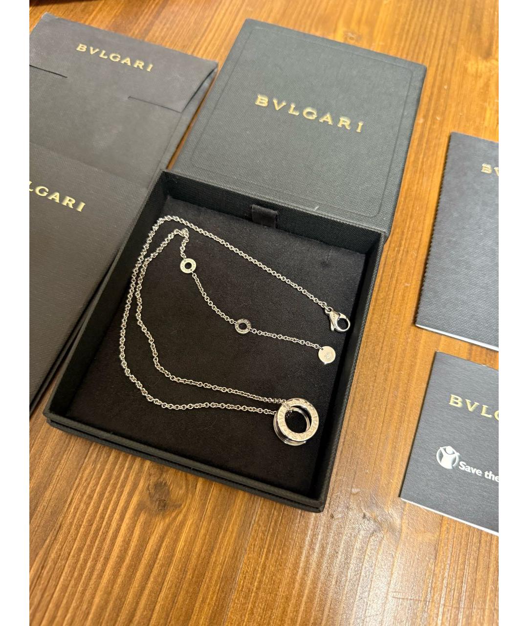 BVLGARI Черная серебряная подвеска, фото 6