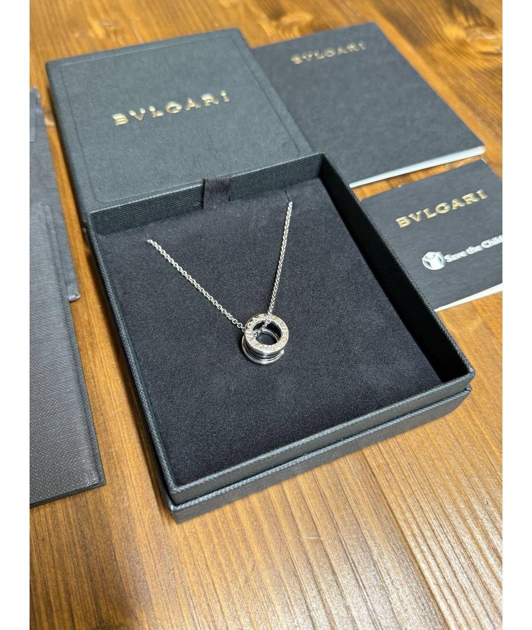 BVLGARI Черная серебряная подвеска, фото 3