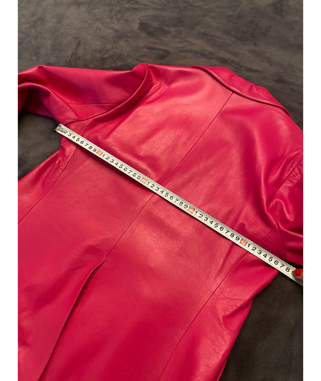 TAGLIATORE Розовый кожаный жакет/пиджак, фото 6