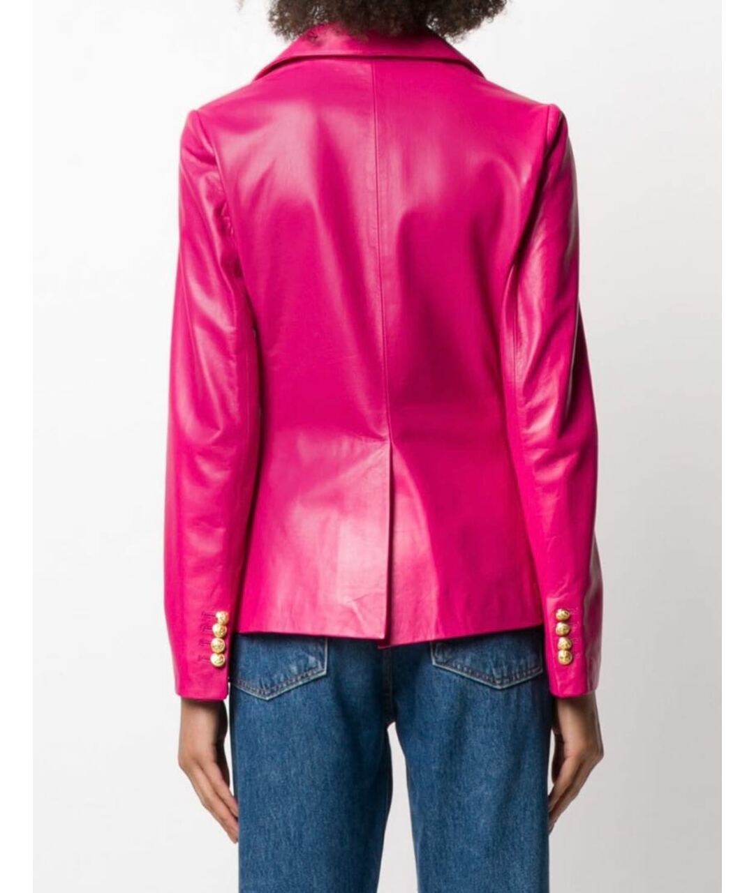 TAGLIATORE Розовый кожаный жакет/пиджак, фото 2