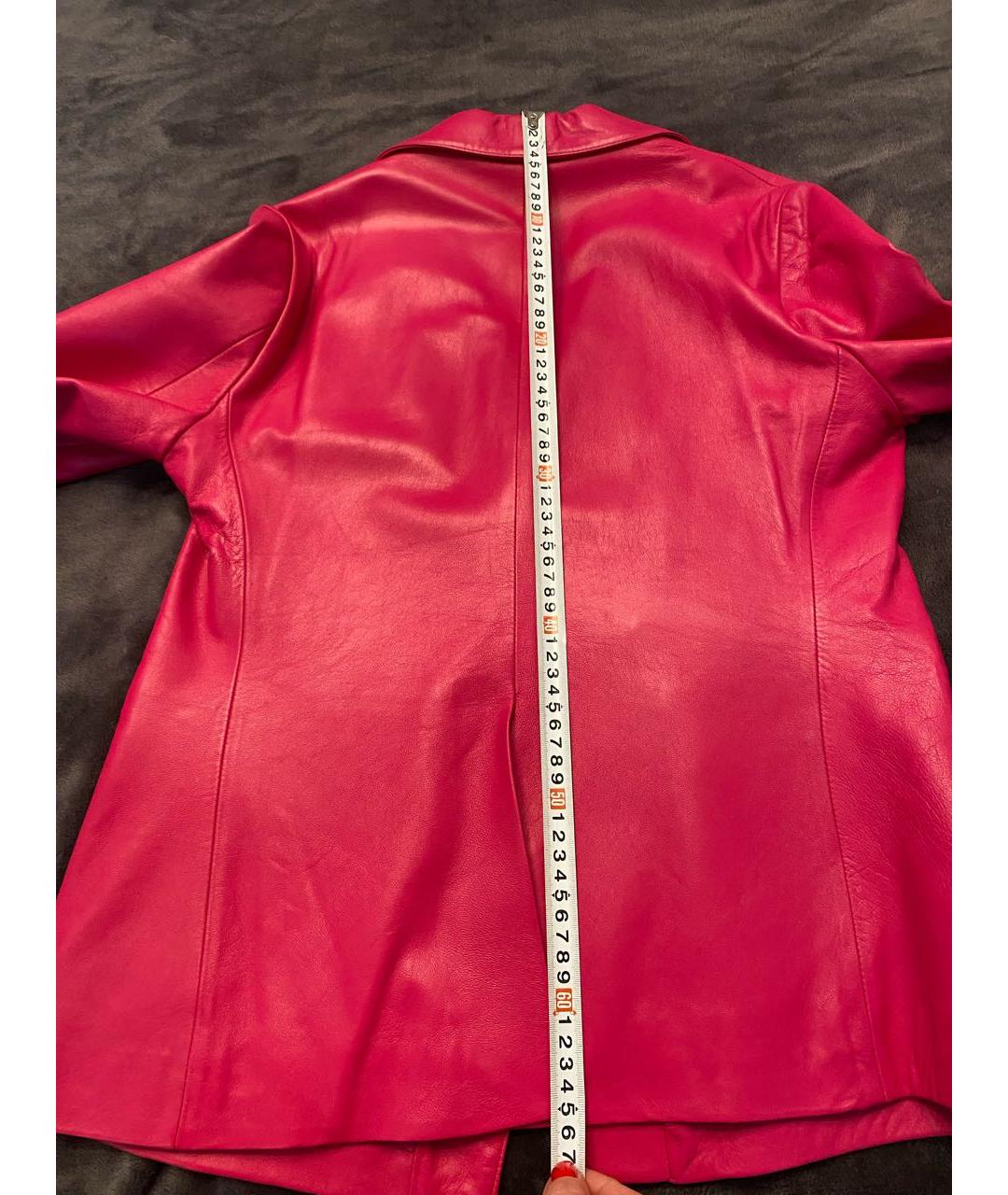 TAGLIATORE Розовый кожаный жакет/пиджак, фото 5