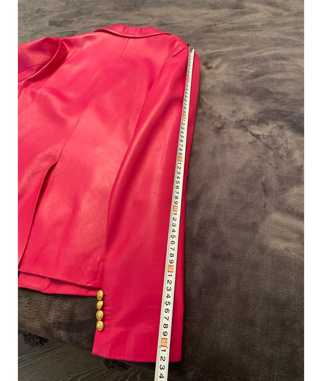 TAGLIATORE Розовый кожаный жакет/пиджак, фото 7