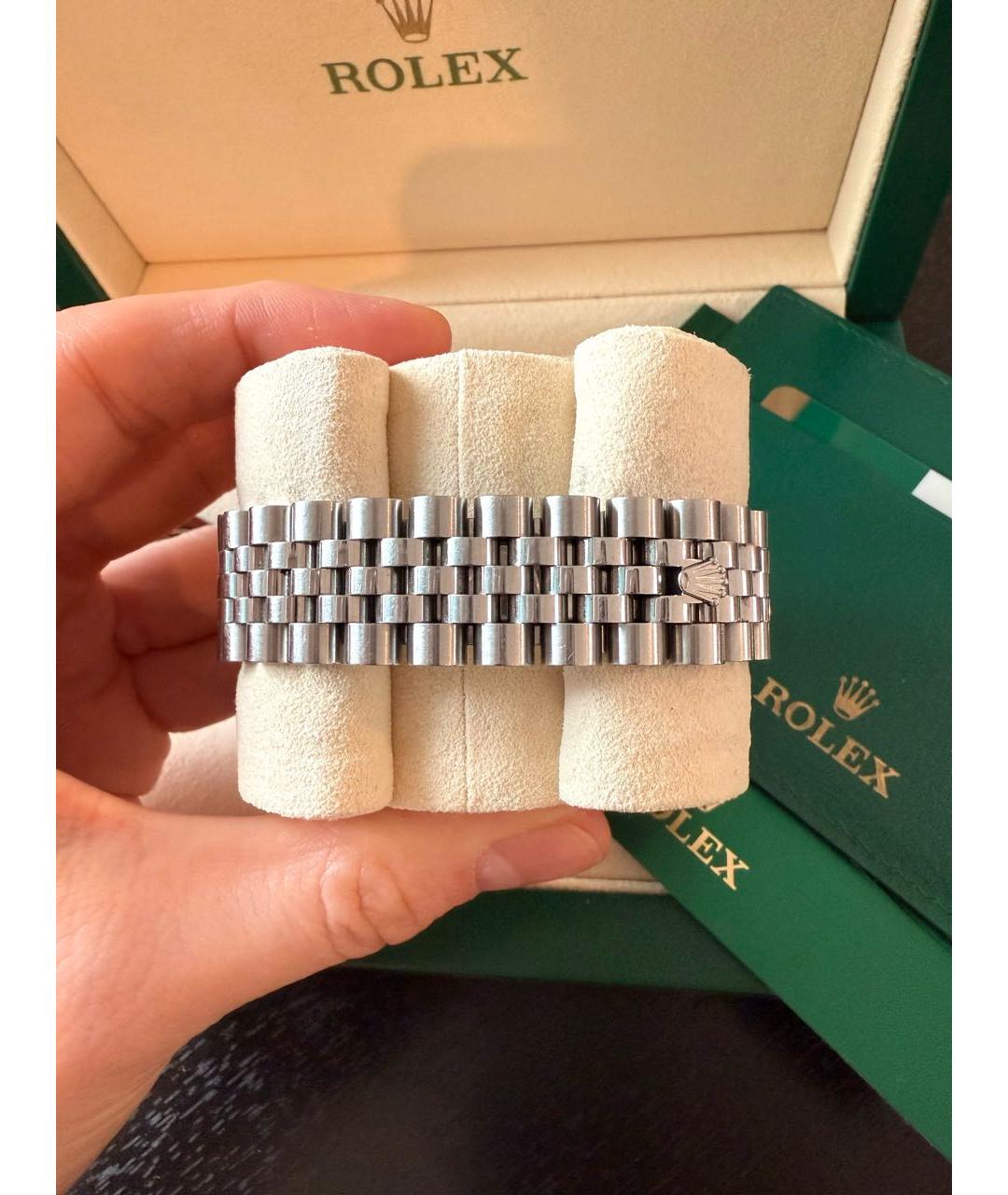ROLEX Черные часы из белого золота, фото 4